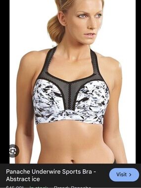 Panache abstract ice 34 E high impact bra